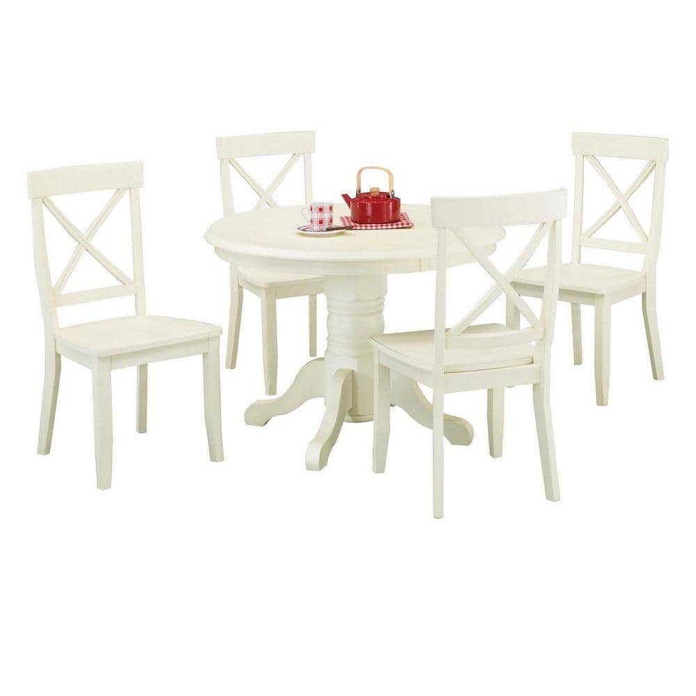 Antique White Sustainable Hardwood Cross Back Side Chair