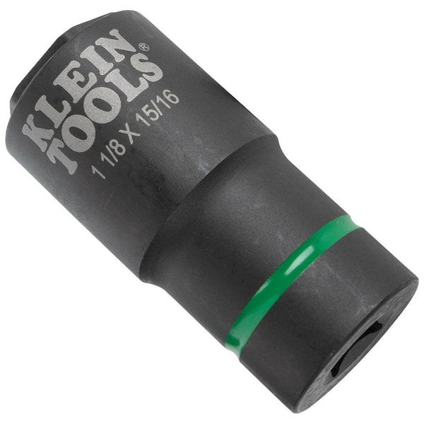 Klein Tools 1-1/8 in. and 15/16 in. 2-in-1 Impact Socket, 6