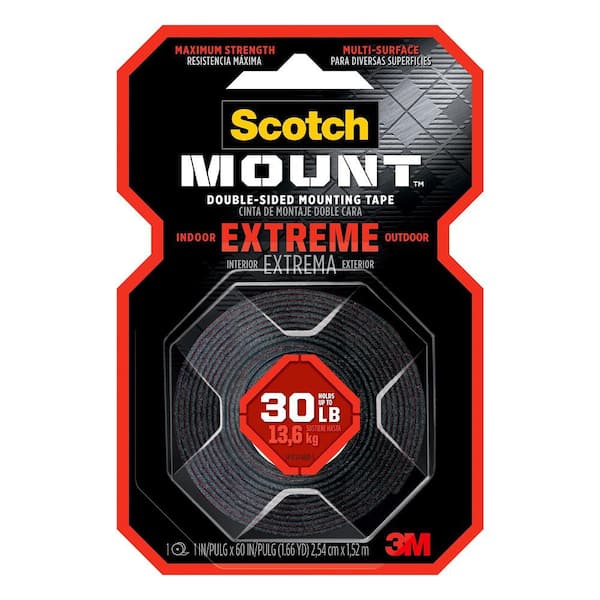 Scotch 1 in. x 1.66 yds. Permanent Double Sided Extreme Mounting Tape (Case of 24)