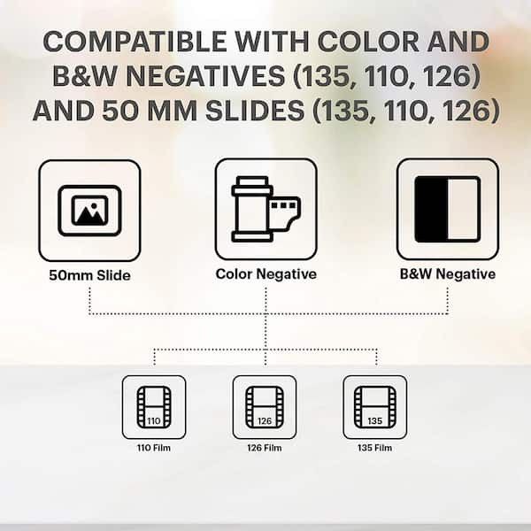 KODAK Slide N SCAN Film and Slide Scanner with Large 5” LCD Screen, Convert Color & B&W Negatives & Slides 35mm, 126, 110 Film N