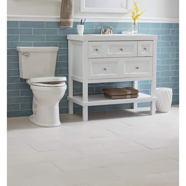 Glacier Bay Ashland 37 in. W x 19 in. D x 37 in. H Single Sink Freestanding Bath Vanity in White with White Cultured Marble Top