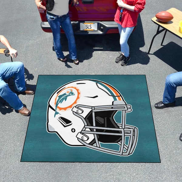 FANMATS Miami Dolphins Aqua 5 ft. x 6 ft. Tailgater Area Rug 36212