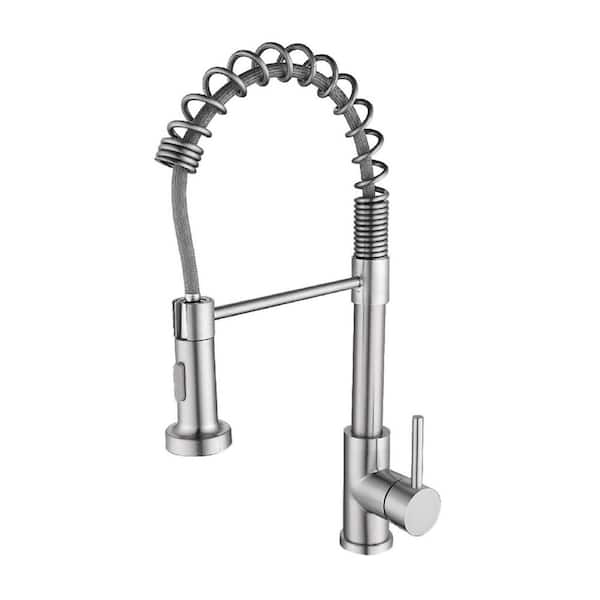 18.89 in Single Handle 360° Spout Swivel Pull Down Sprayer Kitchen Sink Faucet in Chrome