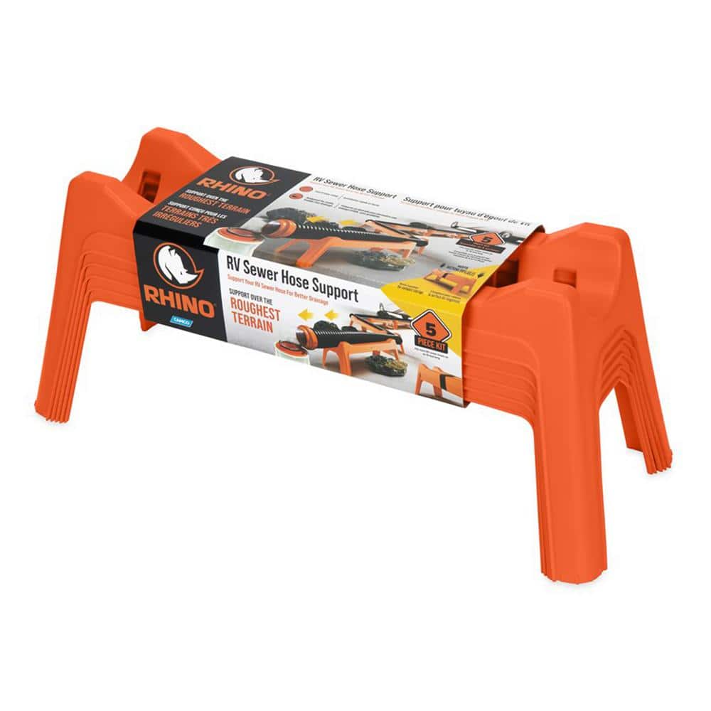 Camco Rhino Nesting RV Sewer Hose Support Kit for Stable Drainage, (Set
