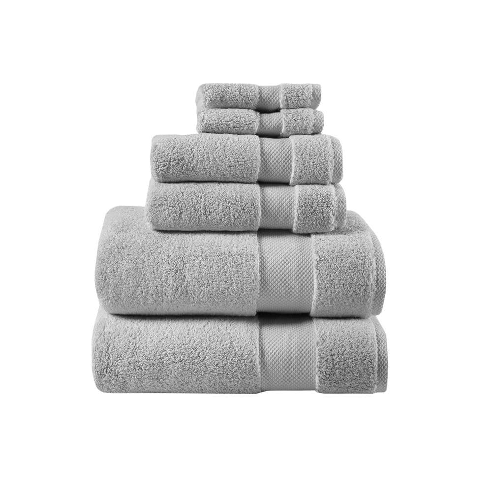 Monogrammed 6 Pieces White Towels Set 100% Cotton grandeur