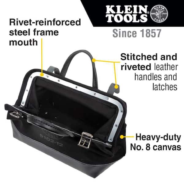 12 in. Tool Bag, Black Canvas