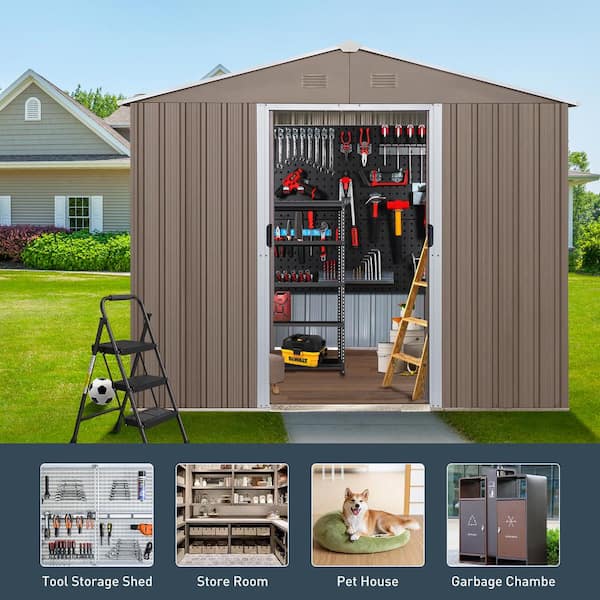 M&M MASSES 鉢　TYPE2【Shade】Aluminum AECOJOY 6 ft. W x 8 ft. D Outdoor Lean to Storage Metal Shed
