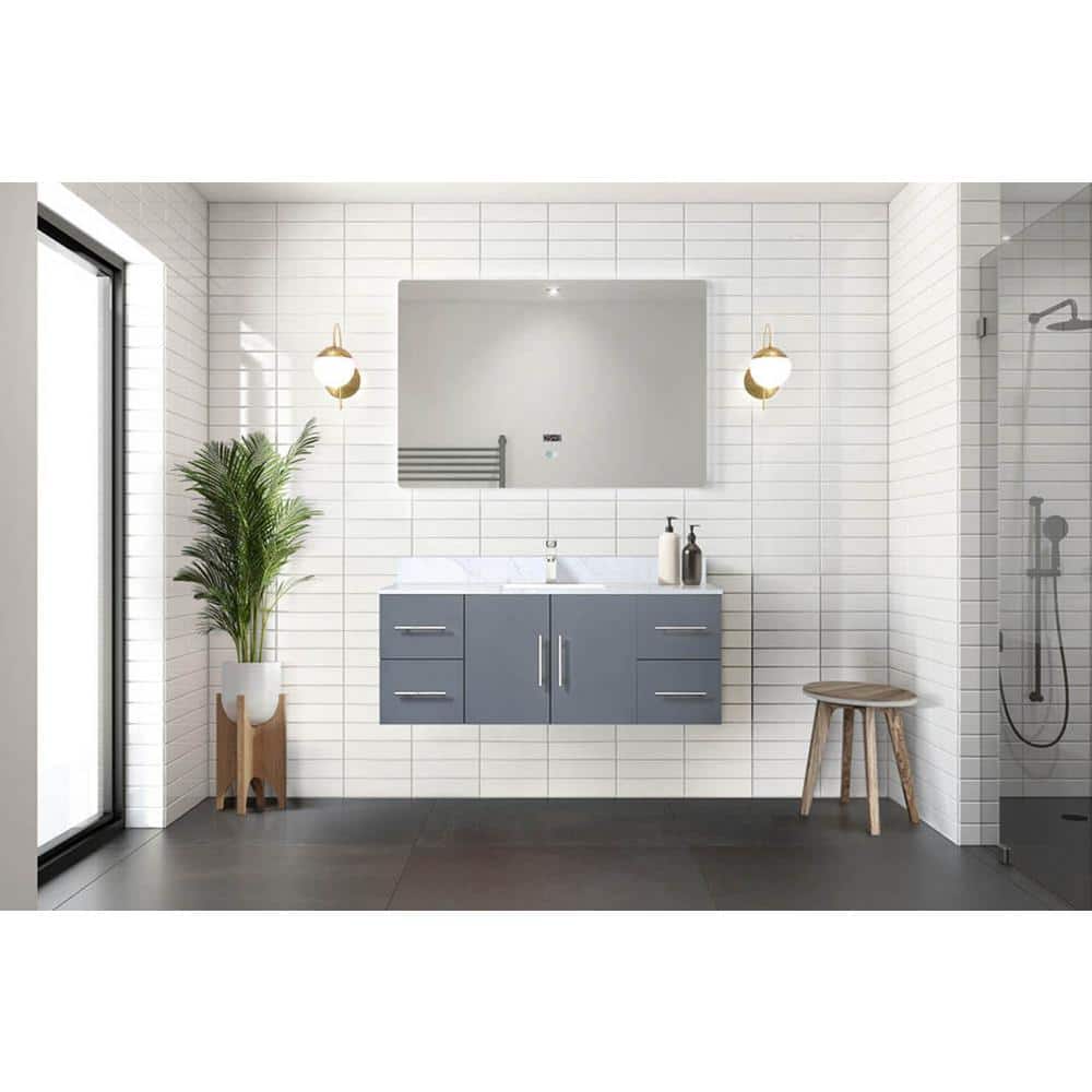 Geneva 48" Dark Gray Wall-Mount Vanity Cabinet