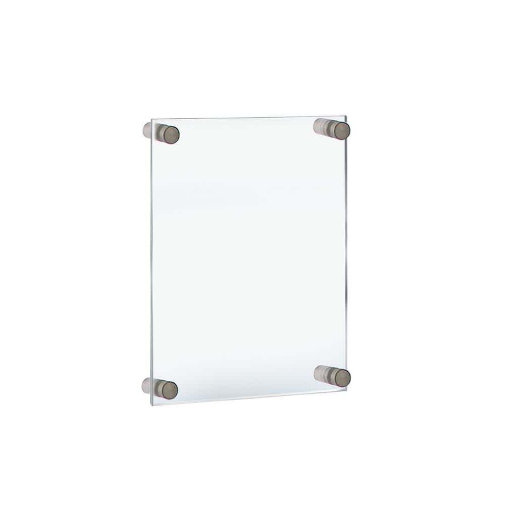 Clear Acrylic Floating Wall Frame with Silver Caps