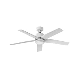Tier 54 in. Integrated LED Indoor/Outdoor Appliance White Ceiling Fan with Wall Switch