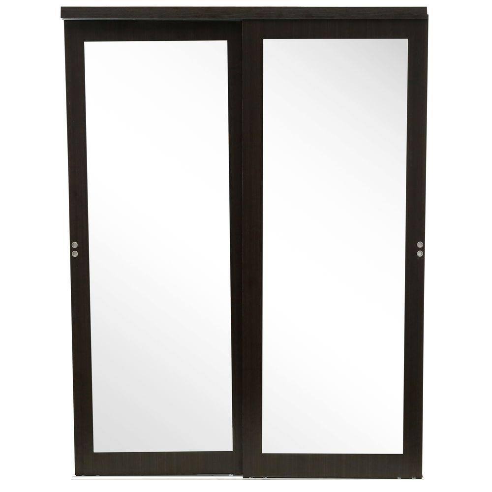 Impact Plus 60 in. x 84 in. Mir-Mel Espresso Mirror Solid Core MDF ...