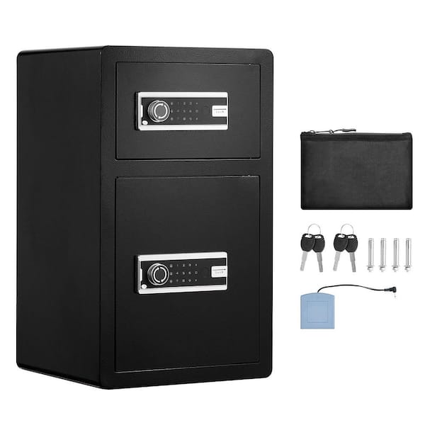 Safe Box, 4.5 cu. ft. Safe Lock Box with Fireproof Bag and 2 Height Adjustable and Removable Divider for Money, Black
