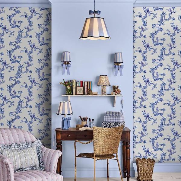 Cath Kidston Birds & Berries Blue Wallpaper