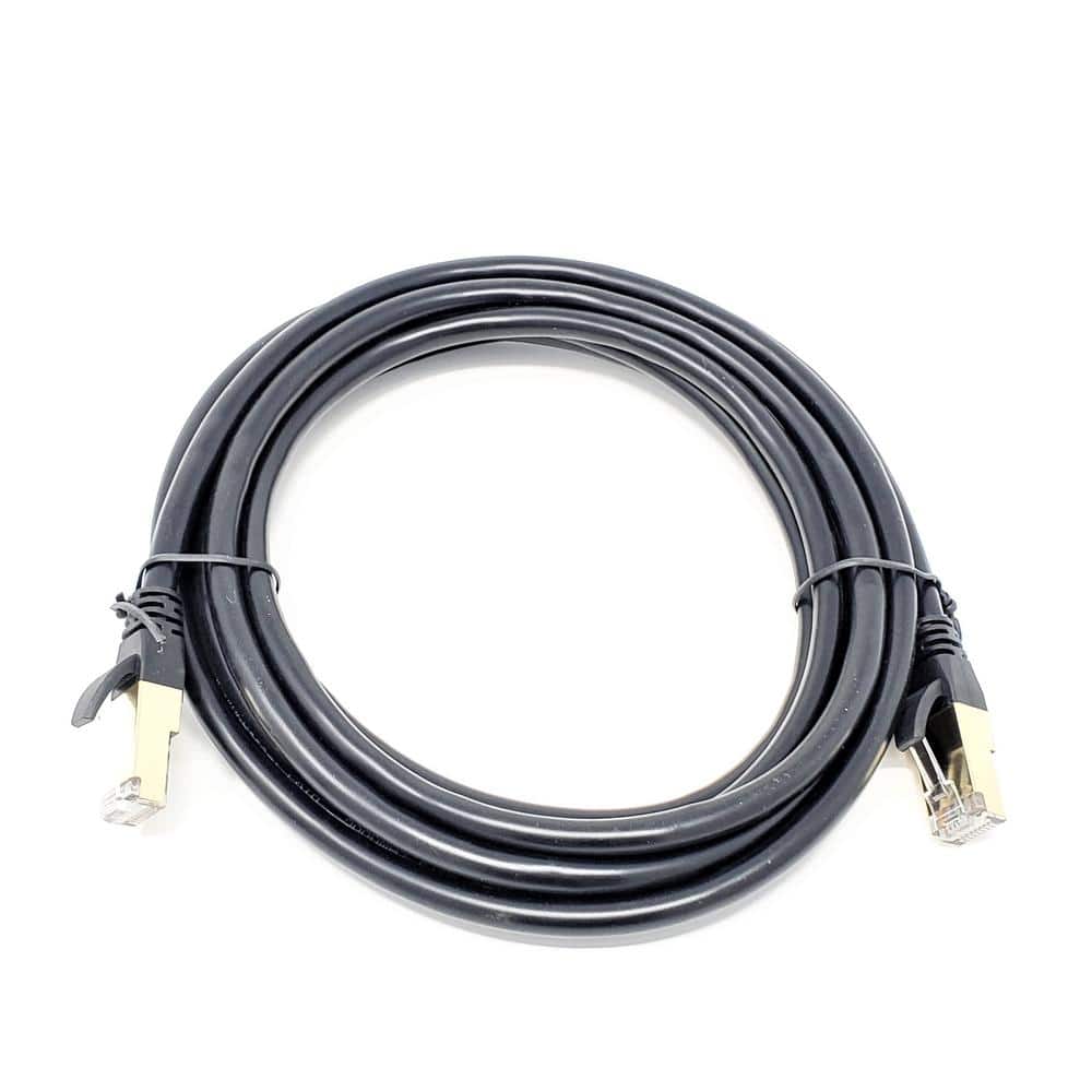 Micro Connectors E12-010B 10 ft. Cat 8 SFTP Double Shielded RJ45 Snagless Ethernet Cable, Black