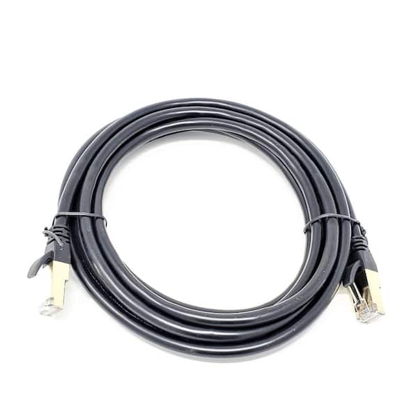 1 ft. CAT 8 SFTP 26AWG Double Shielded RJ45 Snagless Ethernet Cable Black  (5-Pack)