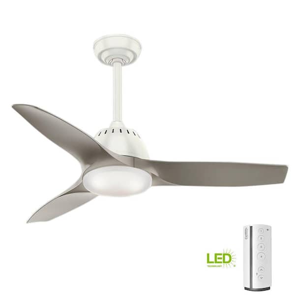 Casablanca Wisp 44 in. LED Indoor Fresh White Ceiling Fan with Remote Control