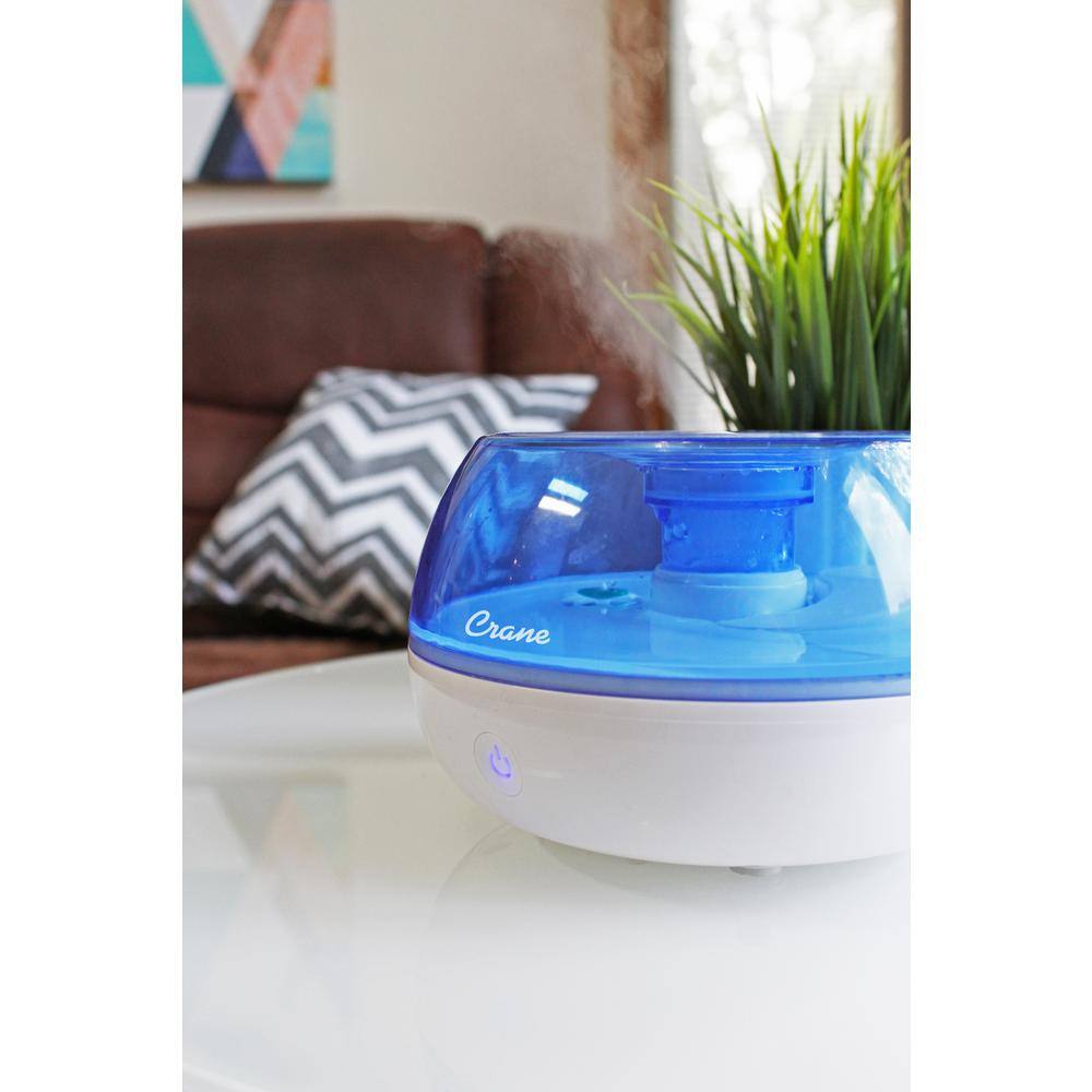 Compact Blue and White Ultrasonic Cool Mist Humidifier