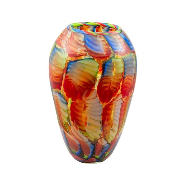 Mouth-Blown Painted Glass Vases