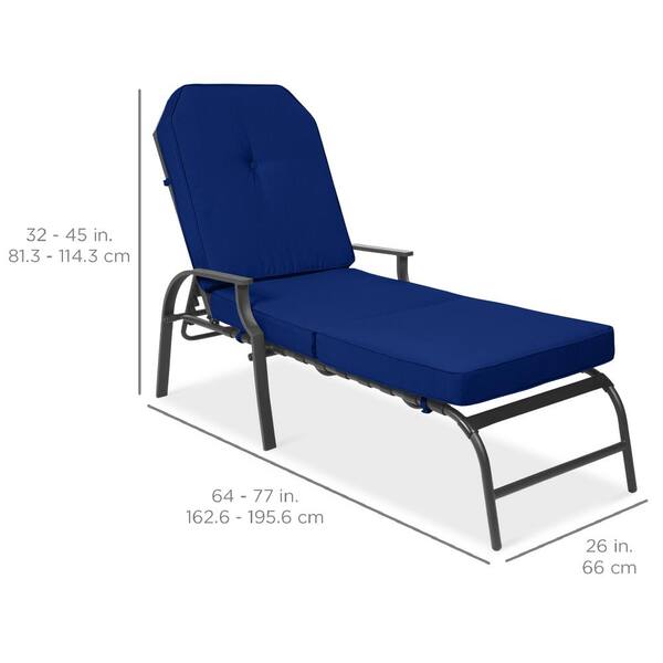 Best Choice Products Adjustable Metal Outdoor Chaise Lounge Chair