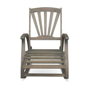 Sunview Gray Wood Outdoor Patio Rocking Chair with Footrest