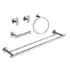 Interbath 5-Piece Bath Hardware Set with Towel Ring Toilet Paper Holder  Towel Hook and Towel Bar in Stainless Steel Brushed Nickel ITBGJ2D05NS -  The Home Depot