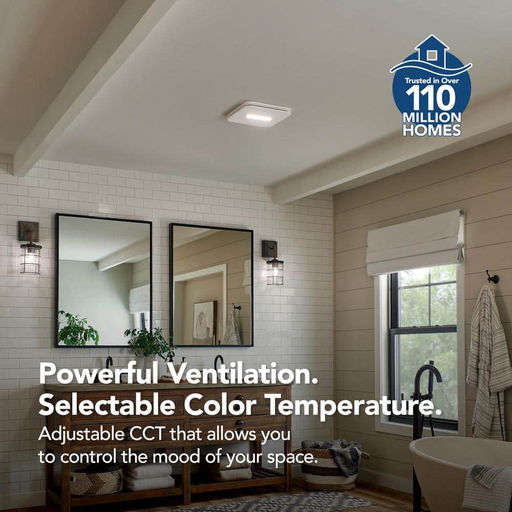White LED Ceiling and Wall Mount Bathroom Exhaust Fan