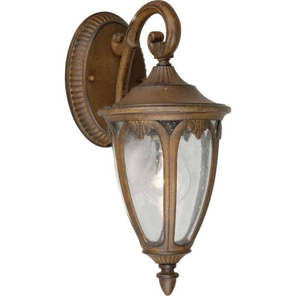 Forte Lighting 1-Light Outdoor Rustic Sienna Lantern with Clear Seeded Glass