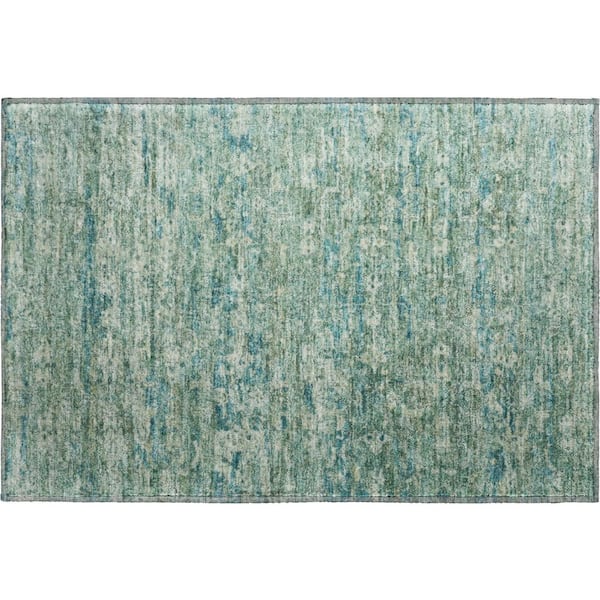 Mayfield Premium Machine Washable Abstract AMF2324 Teal 2 ft. x 3 ft. Accent Rug