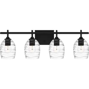 Lucy 29 in. 4-Light Matte Black Vanity Light