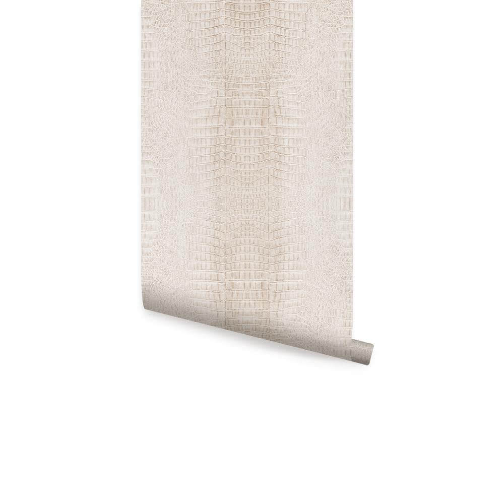 Beige Crocodile Embossed Peel and Stick Wallpaper Roll