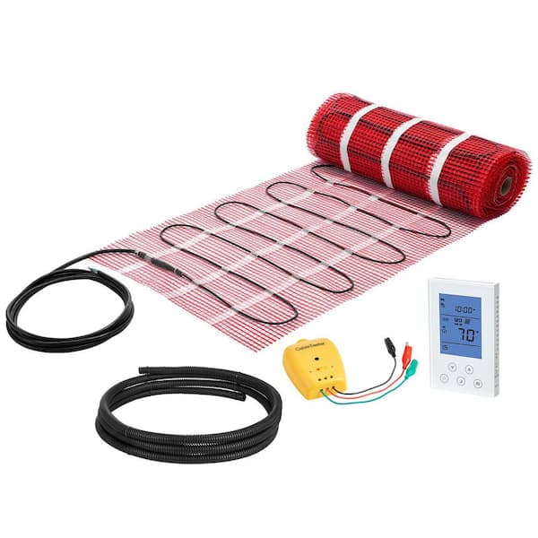 374.02 in. x 19.69 in. 120V Self-Adhesive Mesh Floor Heating Kit, Radiant Heating with Smart Thermostat & Alarm