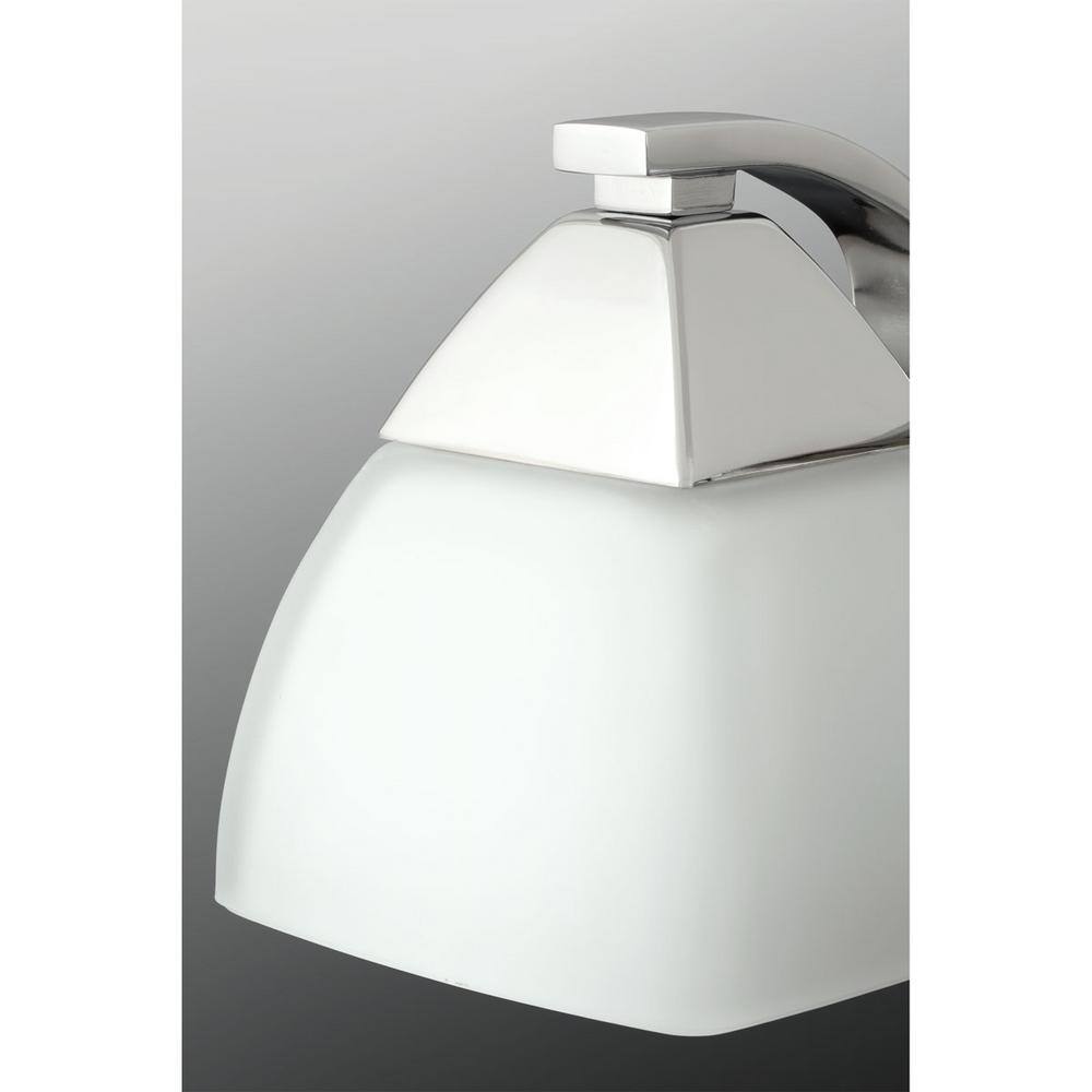 Polished Chrome 4-Light Bath Vanity with Etched Glass Shades
