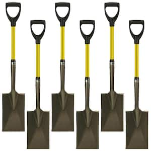 30 in. Classic Fiberglass D-Grip Handle and Industrial Grade 14-Gauge Steel Blade Square Point Shovel (6-Pack)