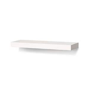 Mini Avalon 6 in. x 20 in. x 1.5 in. White Floating Shelf with Veneer Overlay Decorative Wall Shelf with Bracket