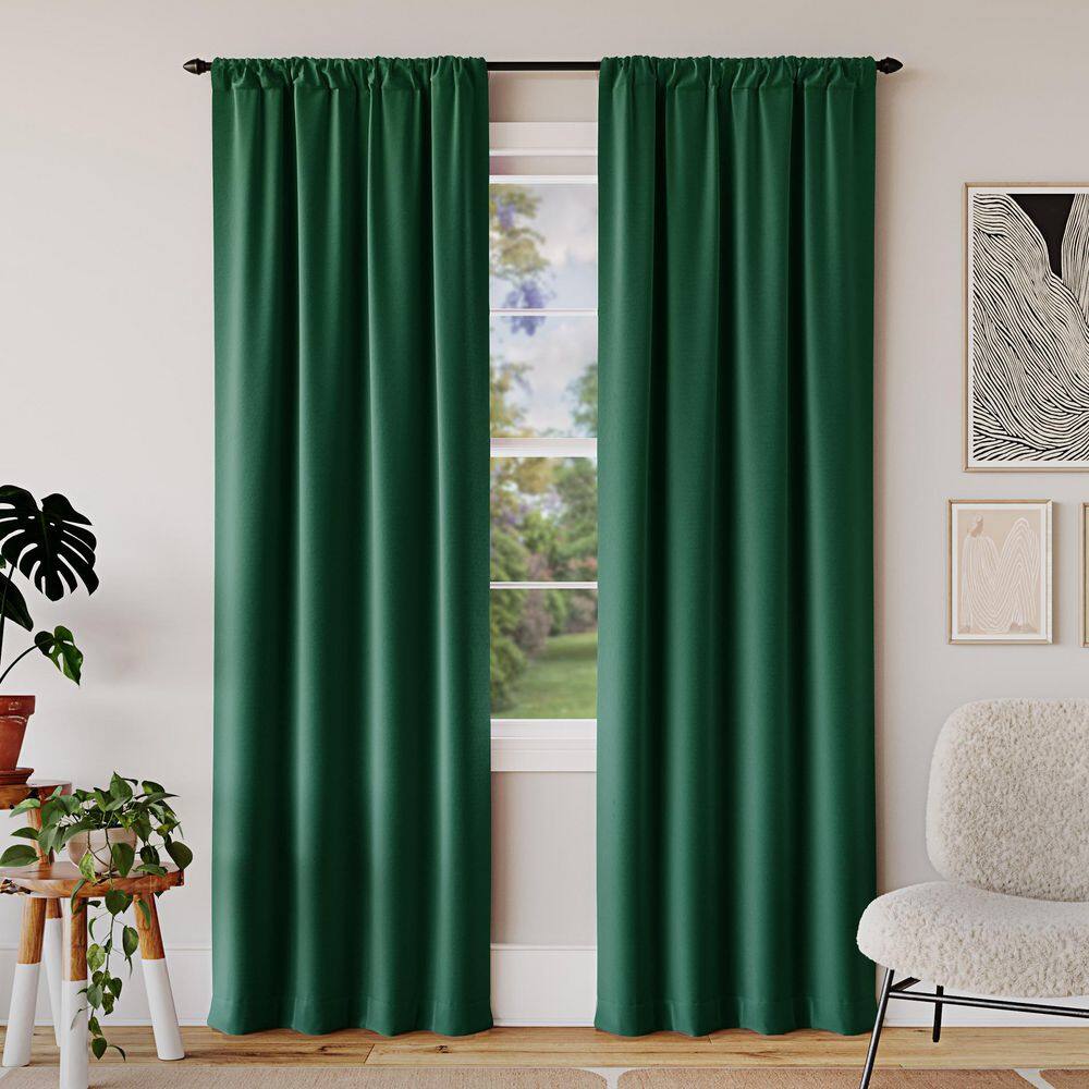 Malachite Green Blackout Rod Pocket Curtain Panel, 40" x 63"