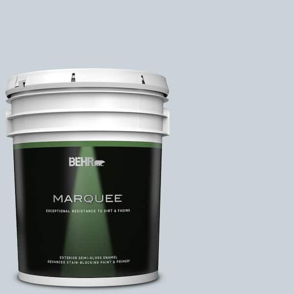 BEHR MARQUEE 5 gal. #N480-1 Light Drizzle Semi-Gloss Enamel Exterior Paint & Primer