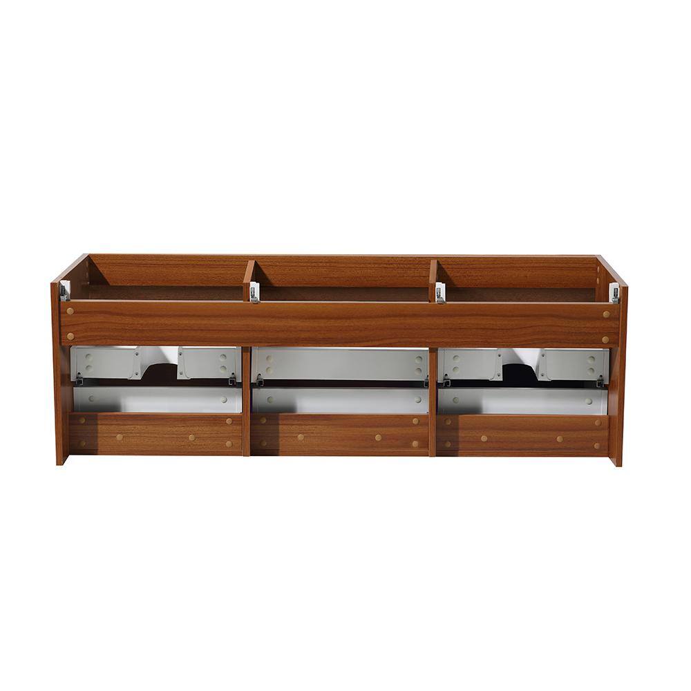 Teak 59" Wall-Mount Single Sink Modern Vanity Base
