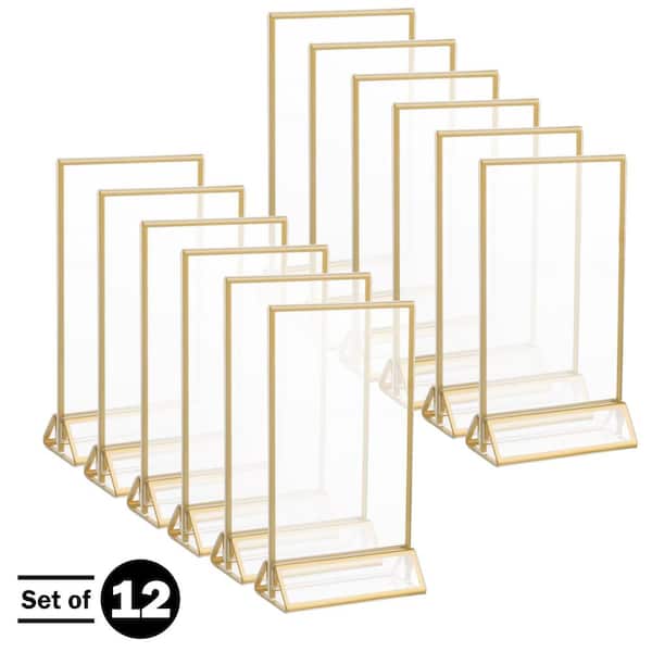 4x6 Picture Frames 6-Pack – Floating Frame Set for Table Numbers, Wedding Signs, Photos, or Table Decor by Great Northern Party (Gold)