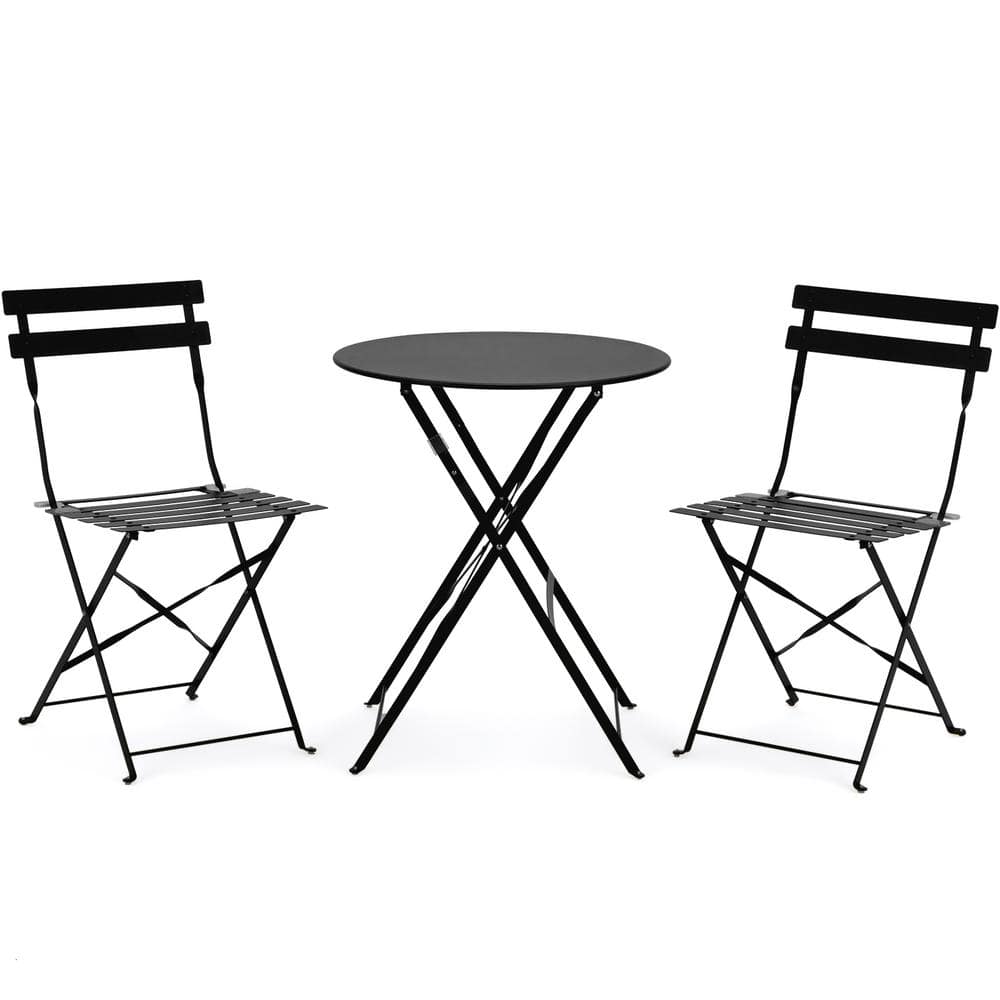 Outdoor Dining Chair Set, Black 157BK-LYOT - The Home Depot