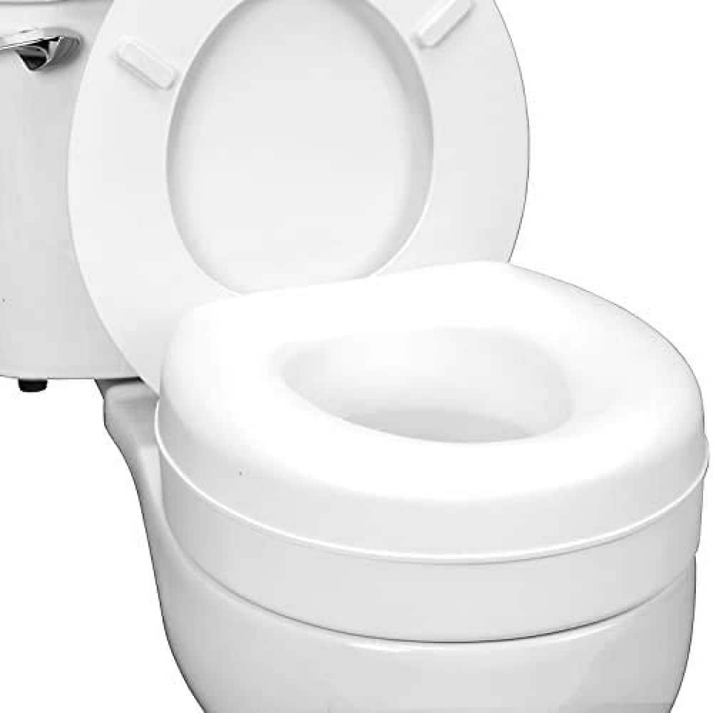 (10cm Height) - Drive Medical 12065 Raised Toilet Seat with Lid - 4 Inches