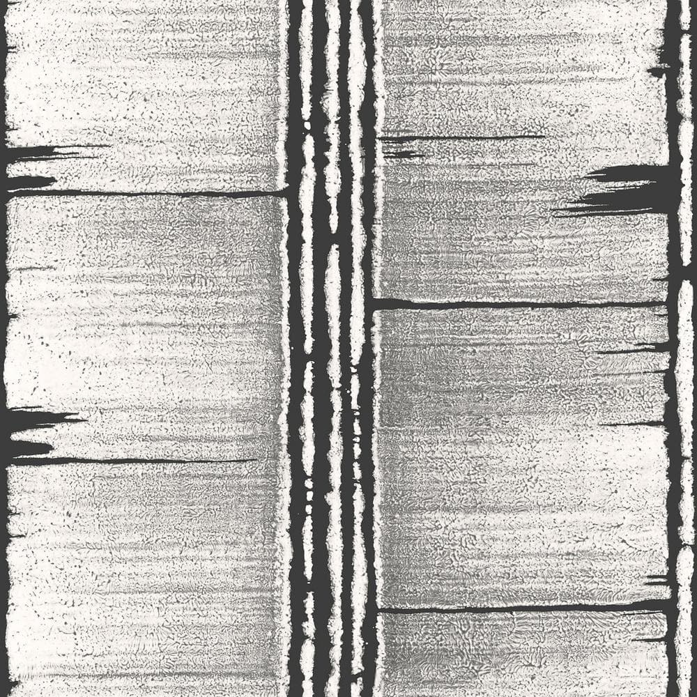 Bazaar Collection Black/Grey Bark Stripe Design Non-Woven Non-Pasted Wallpa