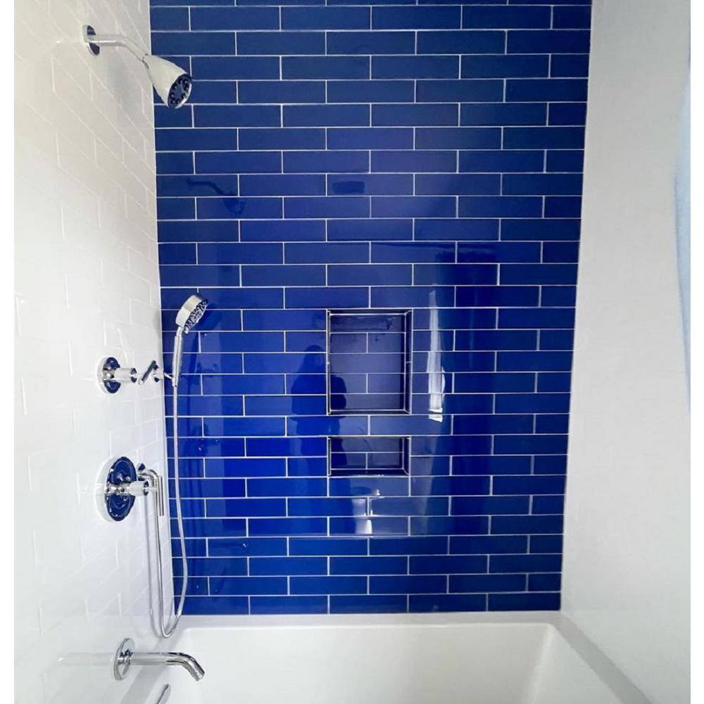 Cobalt Blue 3" x 12" Polished Glass Subway Wall Tile