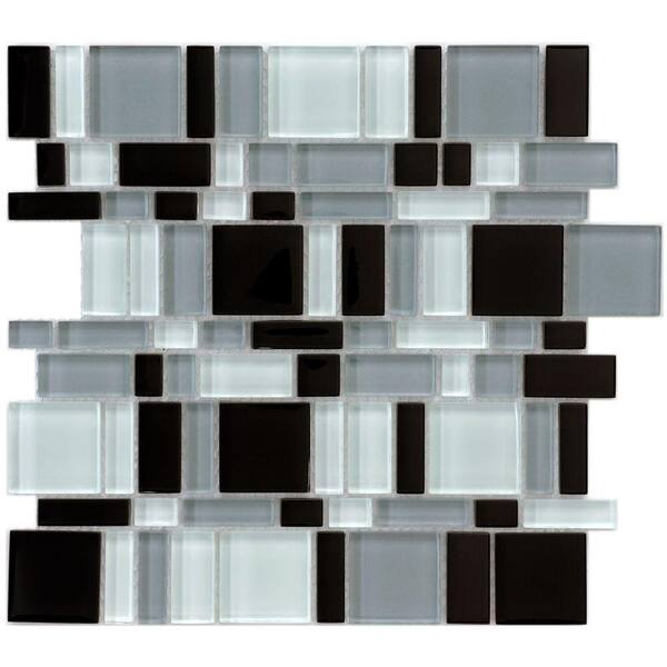 Merola Tile Tessera Magic Night 11-3/4 in. x 11-3/4 in. x 8 mm Glass Mosaic Tile