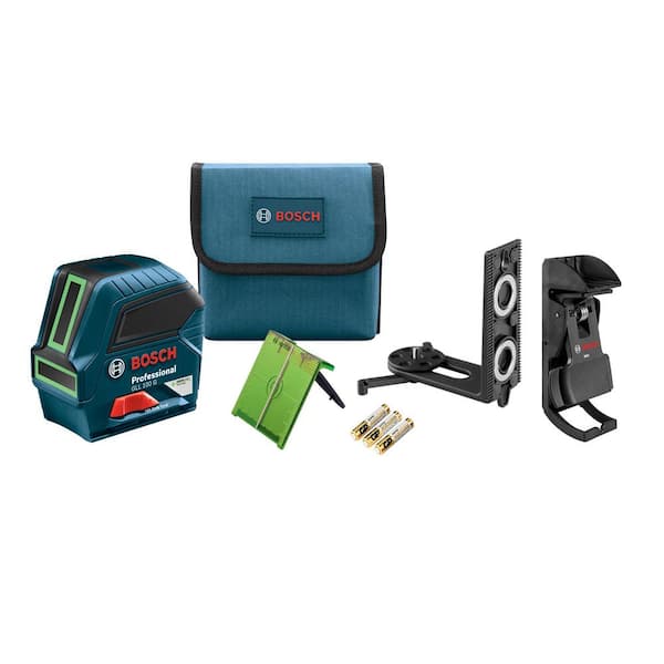 Bosch 165 ft. Green Combination Laser Level Self Leveling with VisiMax  Technology, Fine Adjustment Mount & Hard Carrying Case GCL100-40G - The  Home Depot