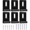 Adrinfly Black Wide Channel Metal Mirror Hanger Clip Kit for Heavy Frameless Mirror Wall Mounting, 6-Pack SA1129B062
