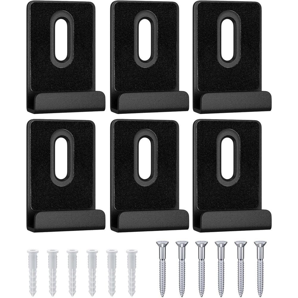 Black Wide Channel Metal Mirror Hanger Clip Kit for Heavy Frameless Mirror 