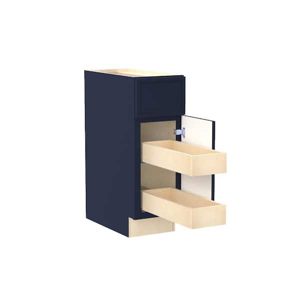 Home Decorators Collection Franklin 15 in. W x 24 in. D x 34.5 in. H Assembled Plywood Base Kitchen Cabinet in Vessel Blue with 2ROT Soft Close RH