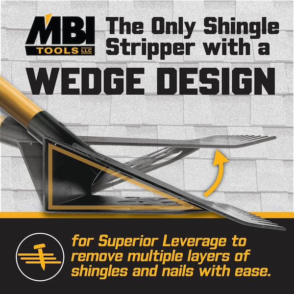 MBI 46-Inch Steel Shingle Stripper Roof Shovel – 2-Pack, Heavy-Duty Roofing Tool For Tear-Off Jobs