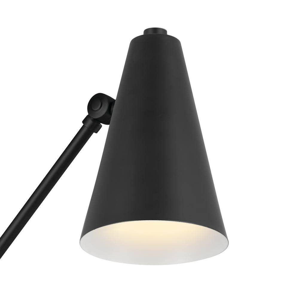 Sylvia Black Swivel Shade Dimmable Wall Sconce in Mid-Century Modern Style