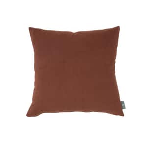 Brown Corda Ribbed 18 in. x 18 in. Throw Pillow
